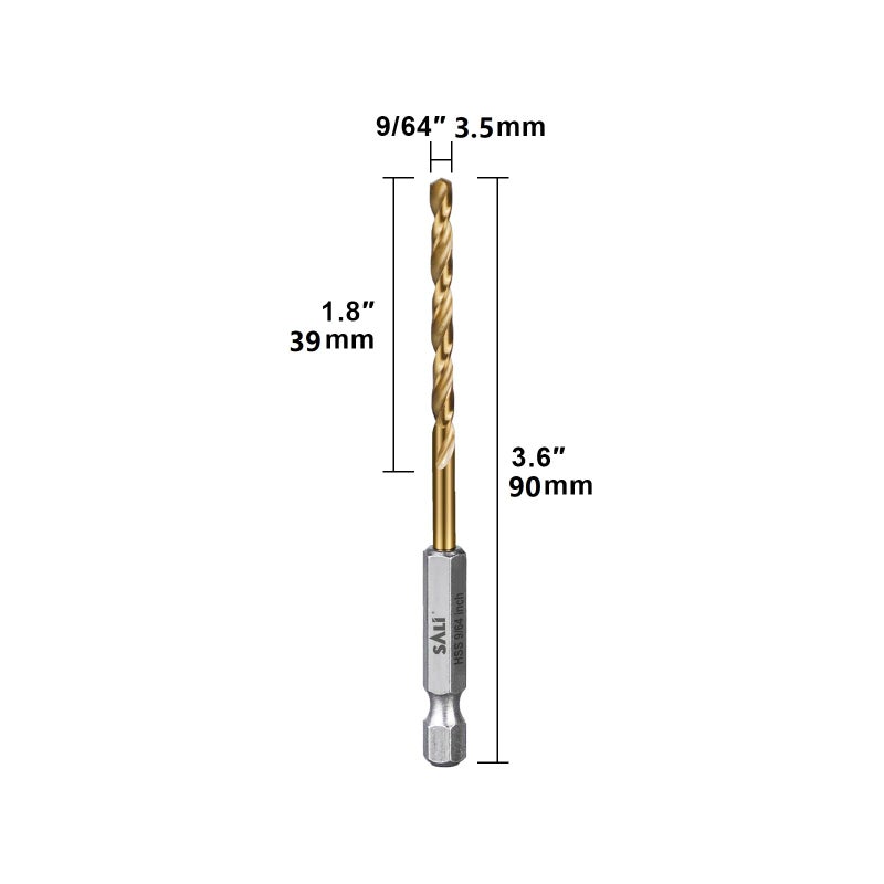 SALI Cobalt Drill Bit Set,20 Pack 9/64 Inch High Speed Steel Hex Shank Jobber Drill Bits, for Hardwood, Aluminum,Metal,Copper,Alloyed Steel - Image 4